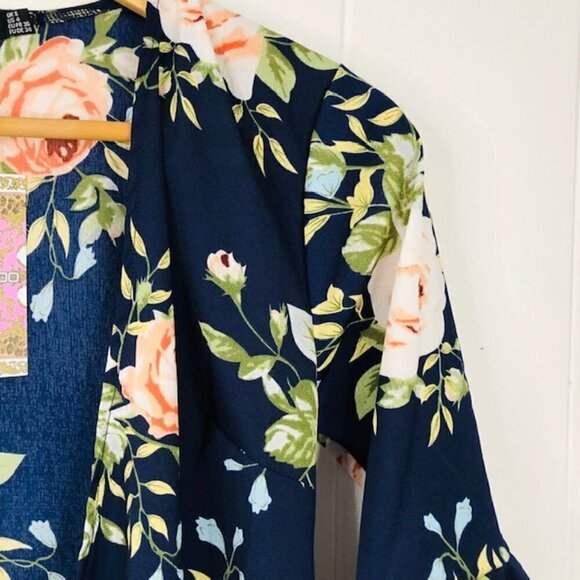 Boo Hoo Womens Floral Frill Hem Wrap Dress Size 4 - Picture 7 of 11